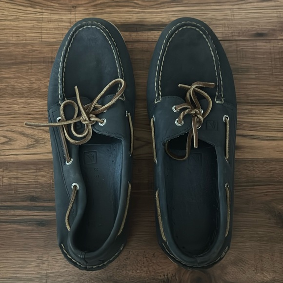 Sperry Blue Leather Boat Shoes with Moccasin Construction sz: 11 - Picture 2 of 5